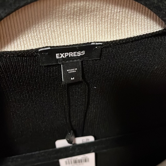 Express Black and Cream V-Neck Sweater - Picture 2 of 6